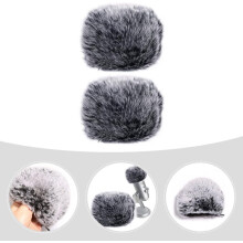 2 stuks pluche microfoonwindschermpjes, spatwaterdicht microfoonaccessoire, beschermend effect, geschikt voor