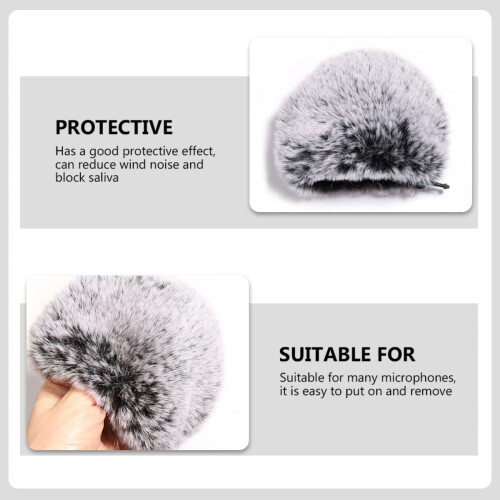2pcs tampa do pára-brisa do microfone de peluche à prova de Splash Acessório do microfone efeito protetor adequado