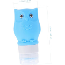 3er-Set Silikon-Reiseflaschen mit Eulenmotiv für Lotionen, Toilettenartikel und Shampoo (Farbe zufällig)