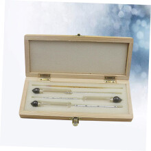 Testeur d'alcool 4 pièces : hydromètre, thermomètre et tableau de conversion.