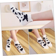 2pairs Cow Cartoon Boat Socks Low Cut Cotton Socks for Women Girls Short Ankle Cow Comfortable Everyday Wear