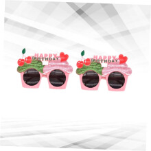 2er-Pack herzförmige Party-Sonnenbrillen für Damen, modisches Kirsch-Design, Brillenaccessoires