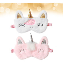 antifaces de peluche con diseño de unicornio de dibujos animados, ligeros y cómodos.