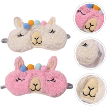 2pcs Plush Fabric Eye Masks for Sleeping and Flight Breathable and Lightweight Lightproof Eye Cover Sleep Helper