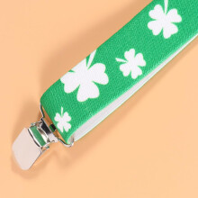 2 stuks groene bretels met brede elastische band en 3 clips, verstelbaar, unisex bretels voor mannen en vrouwen