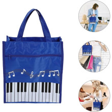 2er-Set Tragetaschen mit Musiknoten-Motiv für Damen, tragbare, doppellagige Handtaschen zur Aufbewahrung von Noten und Büchern
