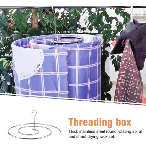 2pcs Drying Hanger Drying Rack 403cm Stainless Steel Spiral Lightweight Multi-Functional 2