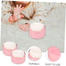 2er-Pack Babypuderquasten-Box, kleiner tragbarer Körperpuderbehälter, Puderquasten-Spender, rosa, für Reisen und Zuhause