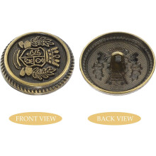 20 Stück Mantelknöpfe aus Legierung, 20 mm, Retro-Metall-Anzugknöpfe