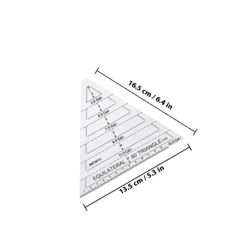 2pcs Quilting Regra Set Acrílico 60 graus Equilateral Triângulo Quilting Modelos 1