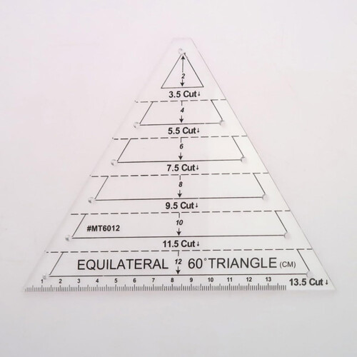 2pcs Quilting Regra Set Acrílico 60 graus Equilateral Triângulo Quilting Modelos 2