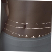 3-teiliges Set Perlen-Taillenketten, Damen-Imitations-Taillenketten-Schmuck für Kleider, Metall-Körpergürtel für Damen