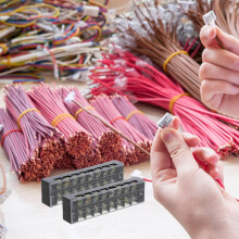 600V 25A Dubbelradig Skruvkopplingsplint, 10 positioner Kopparkopplingsplintbas