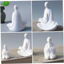 4-teiliges Porzellan-Mönchsfiguren-Set, Zen-Mönch-Figuren, Dekorationen
