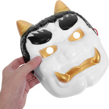 2 ks Prajna maska japonský démon duch cosplay strašidelná maska tengu tvár ručne maľovaná rekvizita