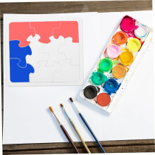 4 puzzle da colorare vuoti fai da te, puzzle graffiti per ragazzi e ragazze, disegni personalizzati per attività creative e logiche