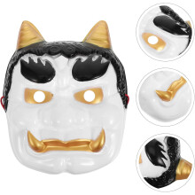 2pcs Máscara Prajna Japonês Demon Ghost Cosplay Máscara assustadora Tengu Face Hand-painted Stage Prop
