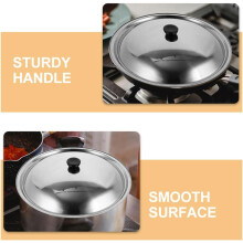 2 Stück Edelstahl-Deckel für runde Töpfe und Pfannen, verschleißfest, leicht zu reinigen, ideal zum Kochen in der Küche.