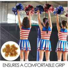 20 pompon dorati da cheerleader a forma di fiori per adulti, accessori sportivi
