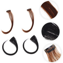 4er-Pack hochwertige Haarverlängerungen mit seitlichem Pony für Damen und Mädchen mit Clip-Pony