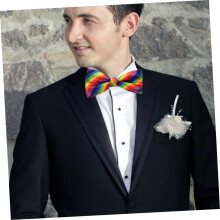 papillon unisex a righe arcobaleno per feste e decorazioni per festival, set di papillon colorati pre-annodati