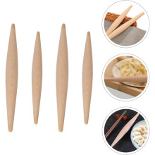 Rouleau à pâtisserie en bois (lot de 4) - Antiadhésif, bords arrondis et lisses