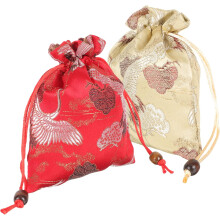 4 bolsitas con cordón para joyas, ideales para pendientes, collares, pulseras, cuentas y pequeñas joyas.