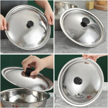 2 tapas universales de acero inoxidable para ollas de 26 cm, compatibles con sartenes de 24-24,5 cm.