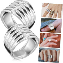 2 verstellbare, zierliche Damenringe, minimalistische Metallfingerringe