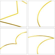 Set di 4 acchiappasogni in metallo con forme di luna, pentagramma, cuore e cerchio.