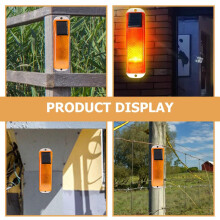 2 luci di segnalazione a energia solare, gialle, in plastica, per giardino, recinzione, sicurezza esterna