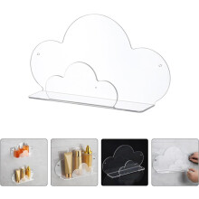 2er-Set schwebende, wolkenförmige Acryl-Regale mit großer Kapazität, robust, im modernen nordischen Stil