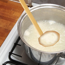 2er-Set Hotpot-Holz-Suppenkellen mit langem Griff aus strapazierfähigem Bambusholz