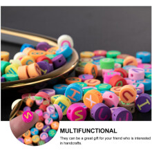 200 Stück farblich sortierte Buchstabenperlen aus Polymerclay für die Herstellung von Armbändern und Fußkettchen, 10 mm DIY-Schmuckbastelzubehör