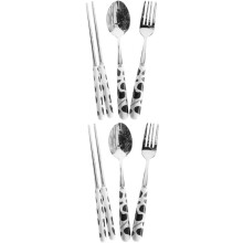 2-teiliges Reisebesteck-Set: Campinggabel, Löffel, Essstäbchen, Lunchbox-Besteck, tragbares Besteck