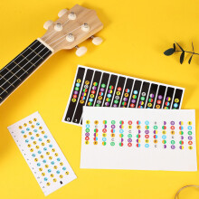 3 stuks gitaarvingergidsstickers, notenkaart voor ukelele, zelfklevend papier, diverse kleuren, gemakkelijk aan te brengen.