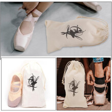 4er-Pack Aufbewahrungsbeutel für Ballettschuhe mit Kordelzug aus Canvas, staubdicht, umweltfreundlich, tragbar