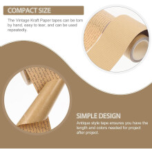Vintage Kraft Paper Scrapbook Tape Set 2 Rolls 60mm X Each, Decorative Adhesive Craft Tape