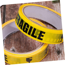 2pcs Safety Warning Tape Self Adhesive Sticker Long Roll Yellow Background Black Letters
