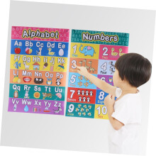 2-teiliges Set mit Lernpostern für die frühe Kindheit, Alphabet- und Mathematik-Lernposter, 30 x 45 cm