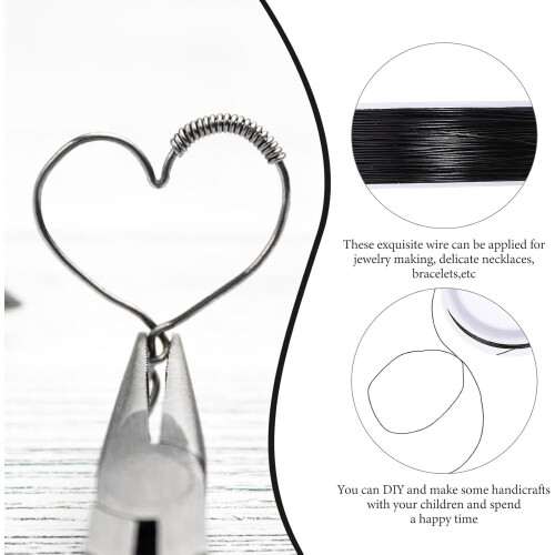 2 Rolls Black Galvanized Iron Wire 0.5Mm Diameter 40 Yards Each DIY Craft Wire