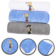 Lot de 3 serviettes de sport en microfibre absorbantes pour la transpiration, la gym, le yoga et autres activités physiques.