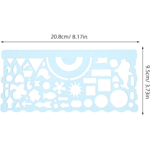 2pcs Plastic Drawing Templates Geometric Stencils Measuring Rulers Multifunctional Drafting Tools 1