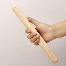 2 rodillos de madera para amasar, 30 cm, de madera maciza, lisos y resistentes.