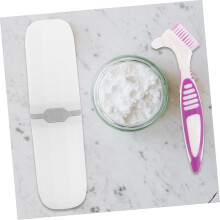 Double-sided Denture Cleaning Brush and Braces Toothbrush Set, Portable Mini Oral Care Kit
