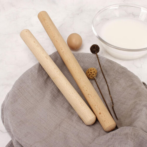 2pcs Wooden Rolling Pin Dough Rolling Stick 30cm Solid Wood Material Smooth Hard-Wearing