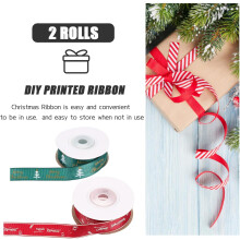 2 Rollen Weihnachtsbaum-Dekorationsband, breites Verpackungsband für Weihnachten, zum Selbstbedrucken, für Kartonverpackungen