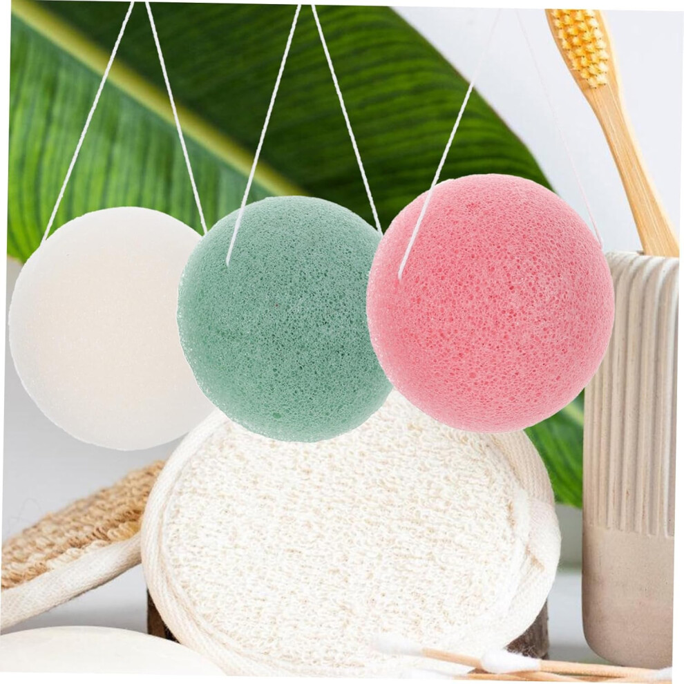 Hkhbjs 3Pcs Facial Cleansing Sponge Soft And Reusable Exfoliating Scrubber For Deep Cleansing