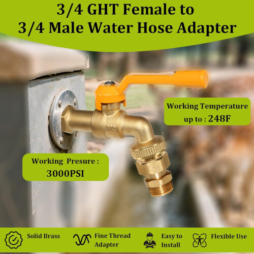360 Degree Rotating Brass Connector Hose Coupling Quick 1