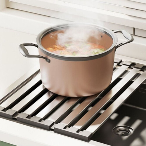 Compacts Foldable Dish Rack For Efficient Water Drainages In-M 2